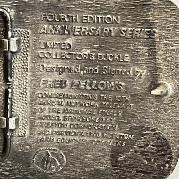 1986 National Finals Rodeo Hesston Belt Buckle Fred Fellows NFR 4th Edition - Picture 5 of 7